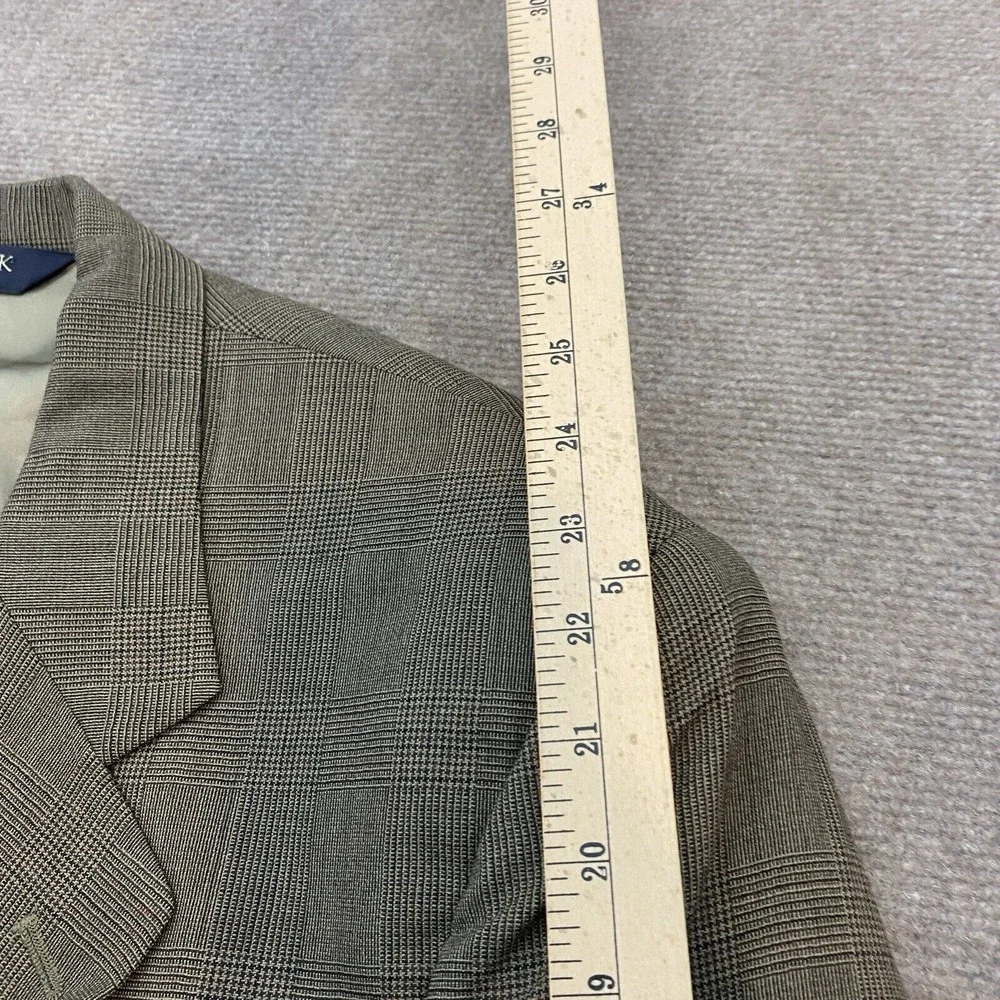 Jos A Bank Wool‎ Blazer Mens Size 43R Brown Plaid Two Button Sport Caot